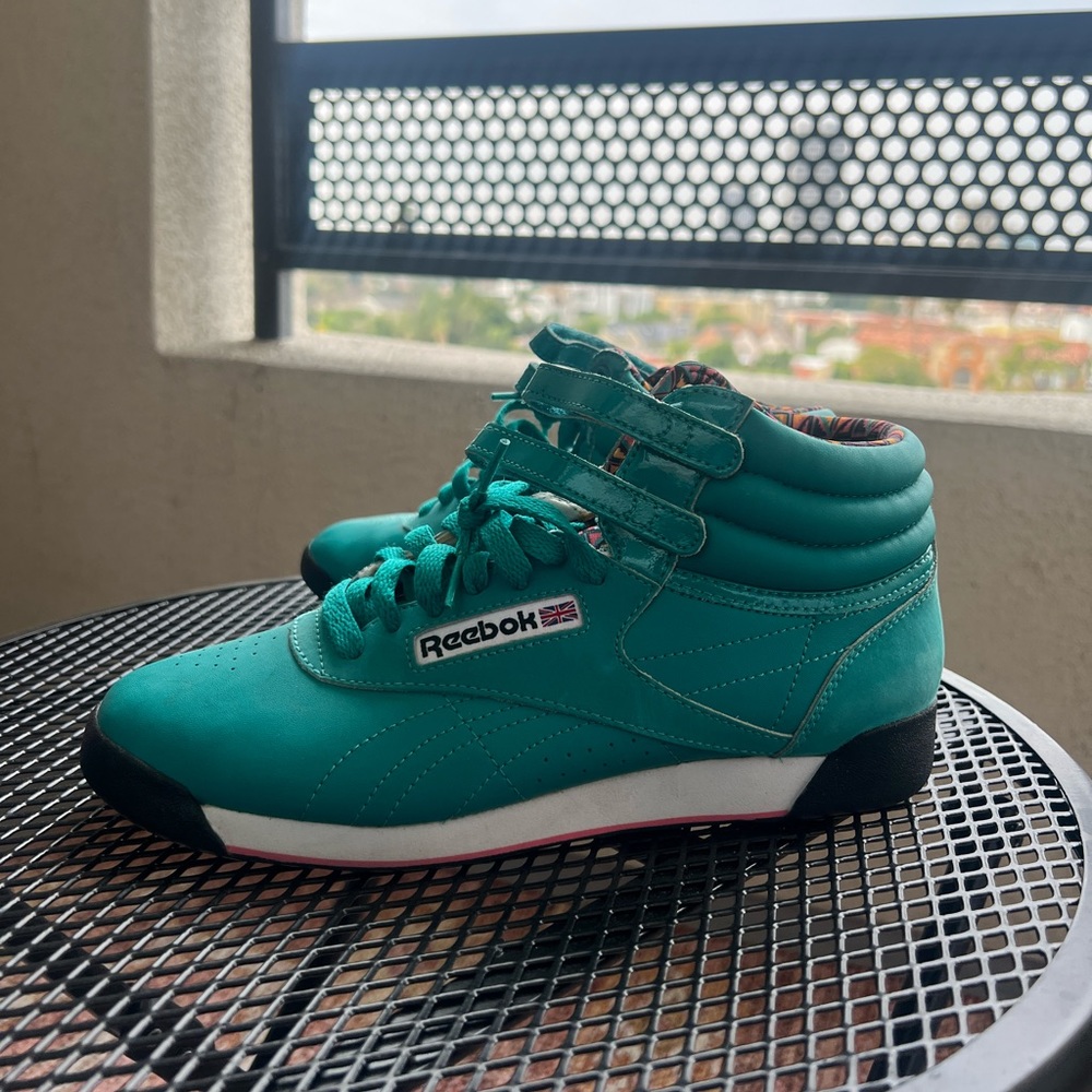 Reebok Classic 5411 Freestyle High Top Sneaker - Teal - Women Sz 9
